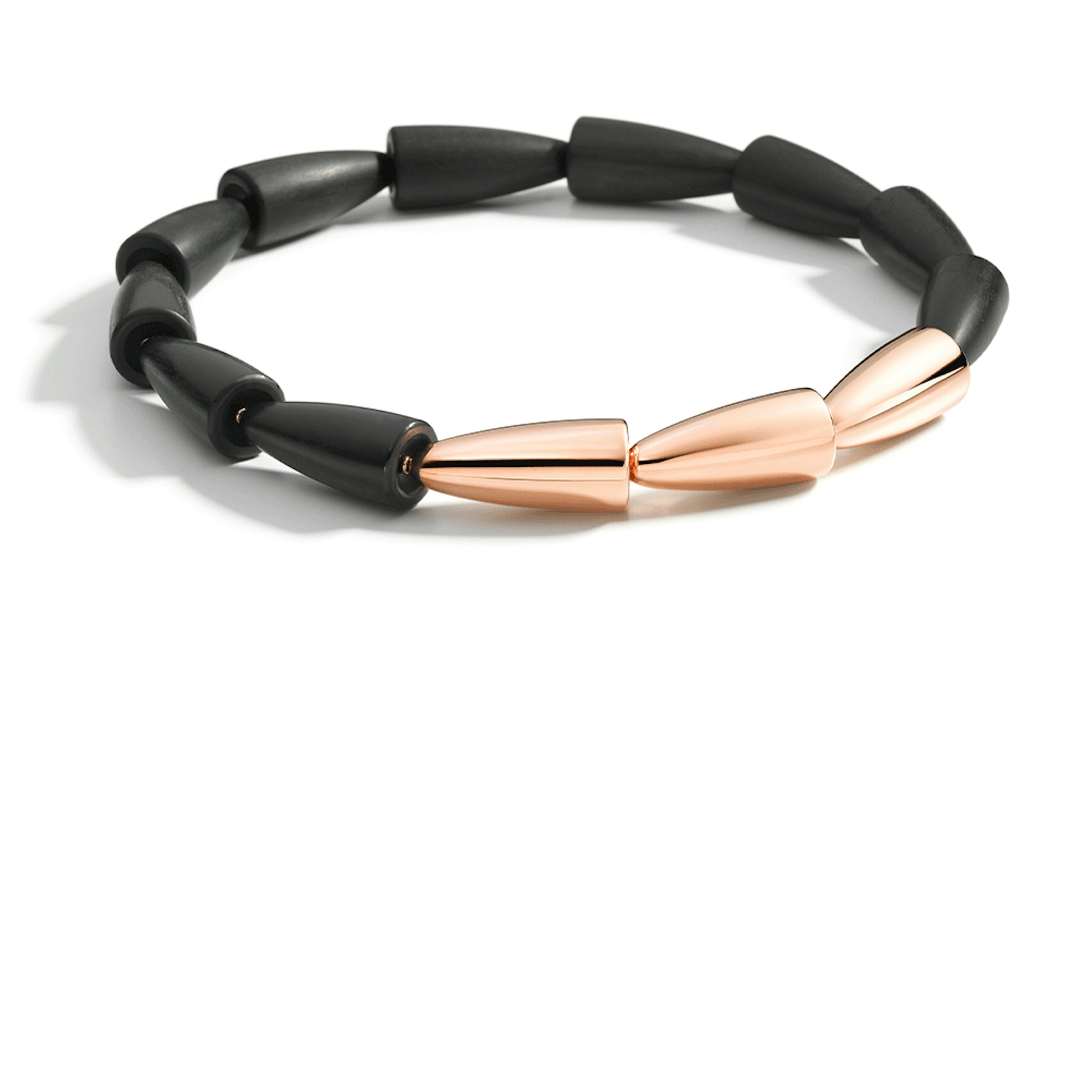Vertical 18K Rose Gold Calla Ebony Necklace