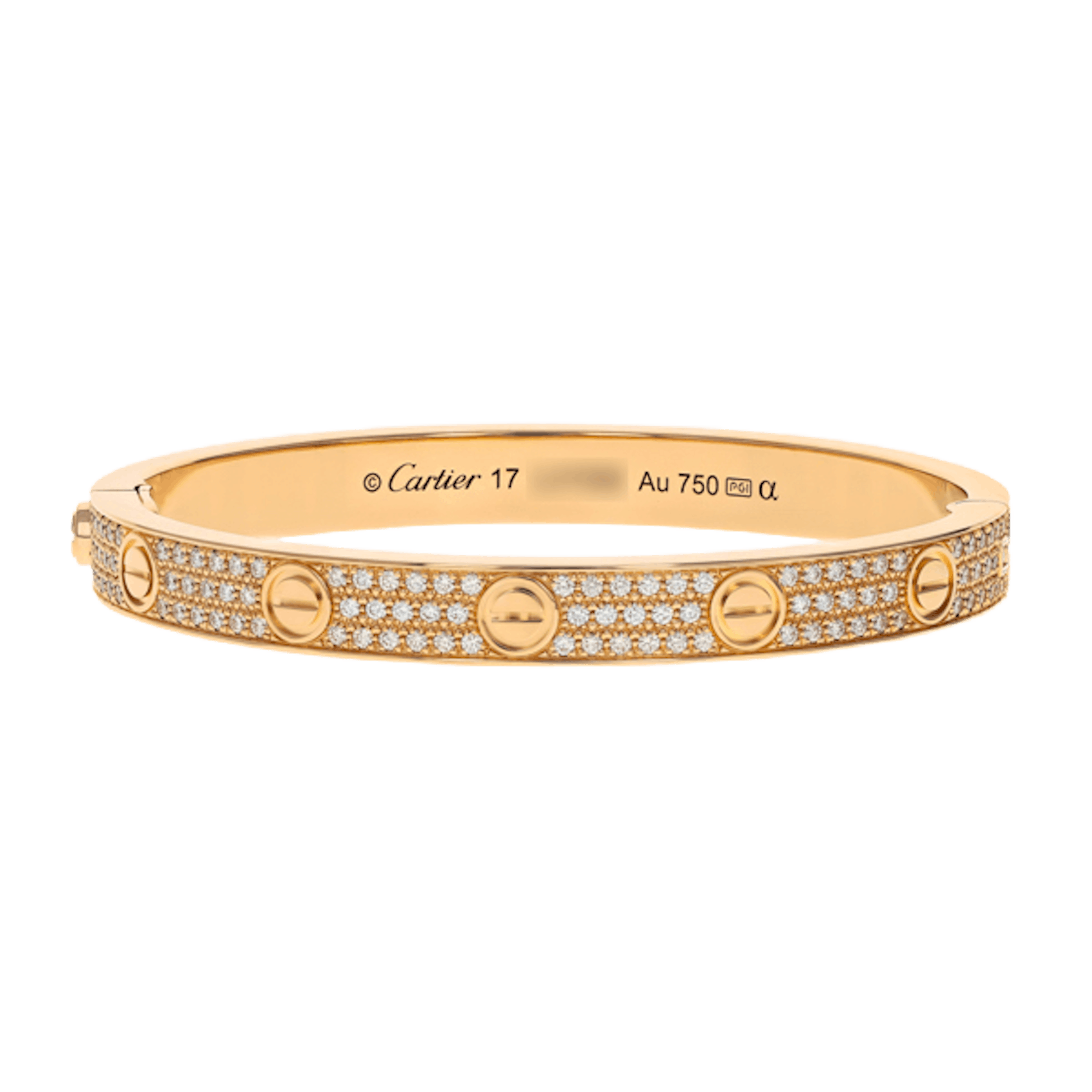 Vertical Pave Diamond Love Bracelet