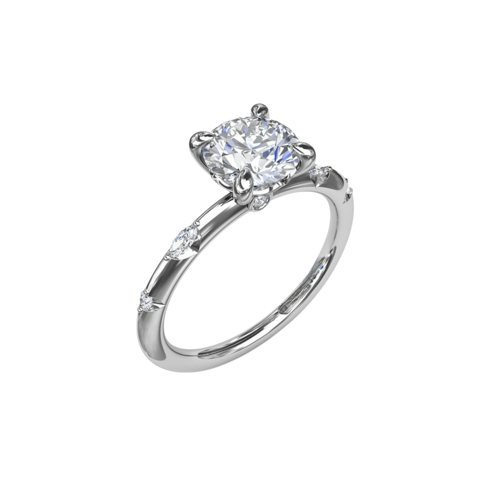 Vertical Captivating Raindrop Diamond Engagement Ring S4094