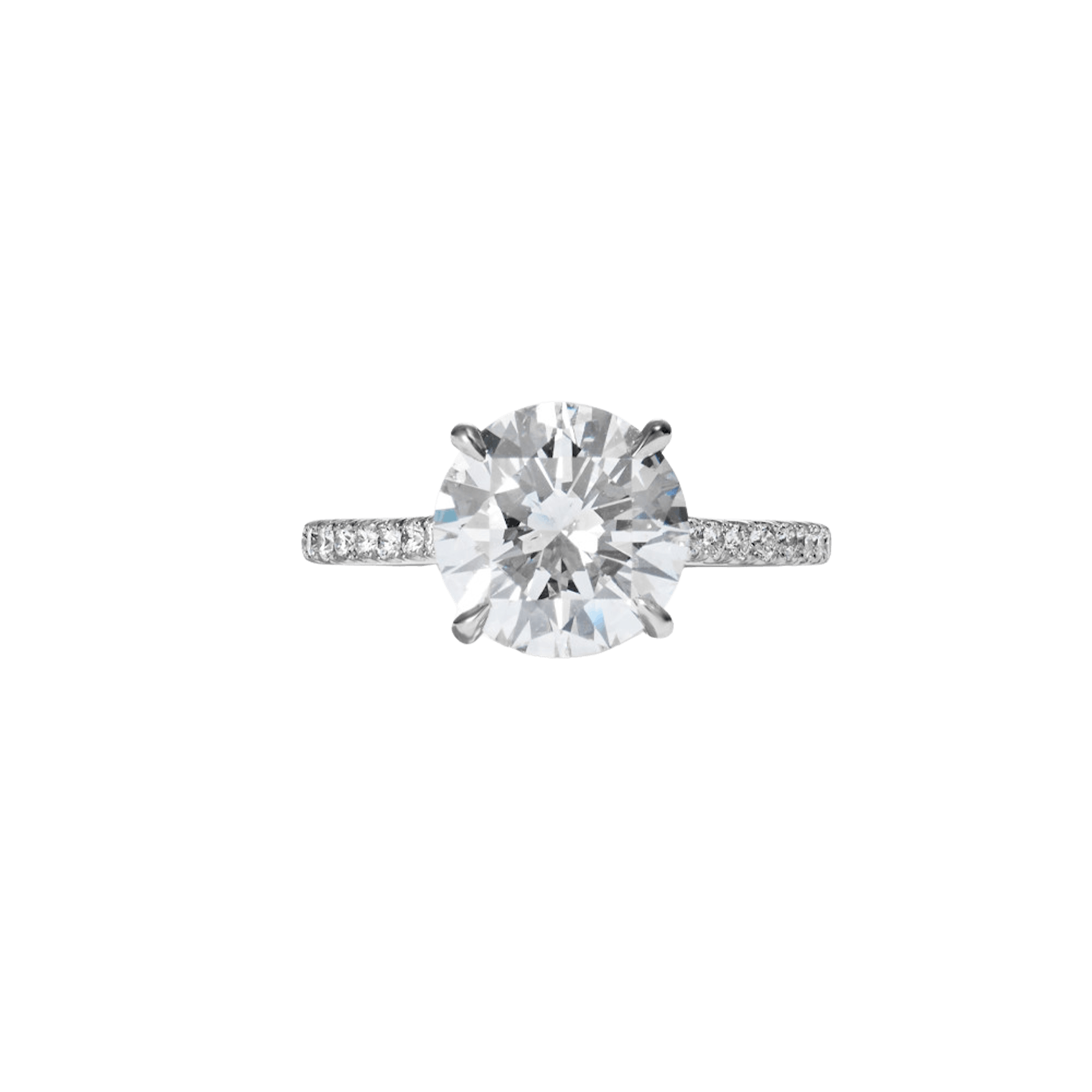 Vertical Platinum Round Diamond Ring