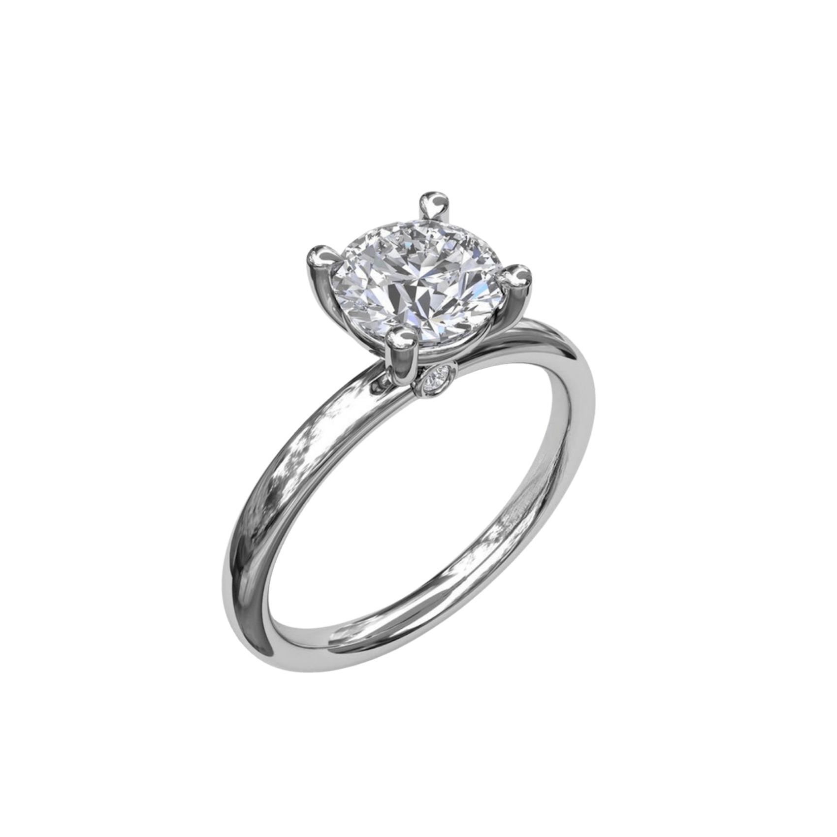 Vertical The 1916 Company Collection Handset French Pave Diamond Engagement Ring S3842