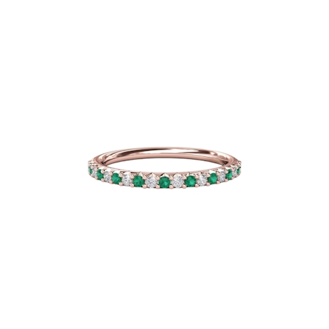 Vertical Delicate Emerald Shared Prong Anniversary Band W6201E