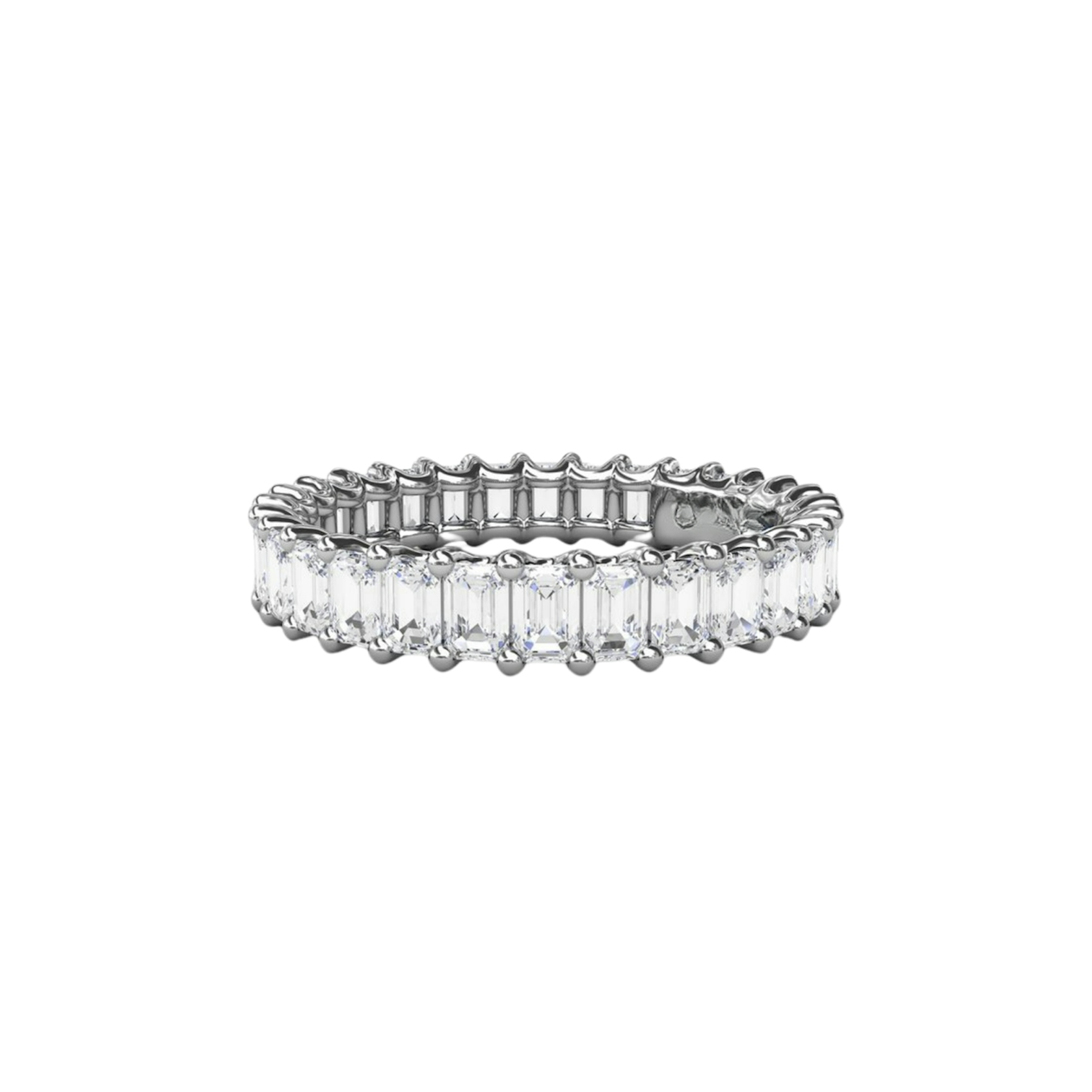 Vertical 2.39ct Emerald Cut Eternity Band W6143