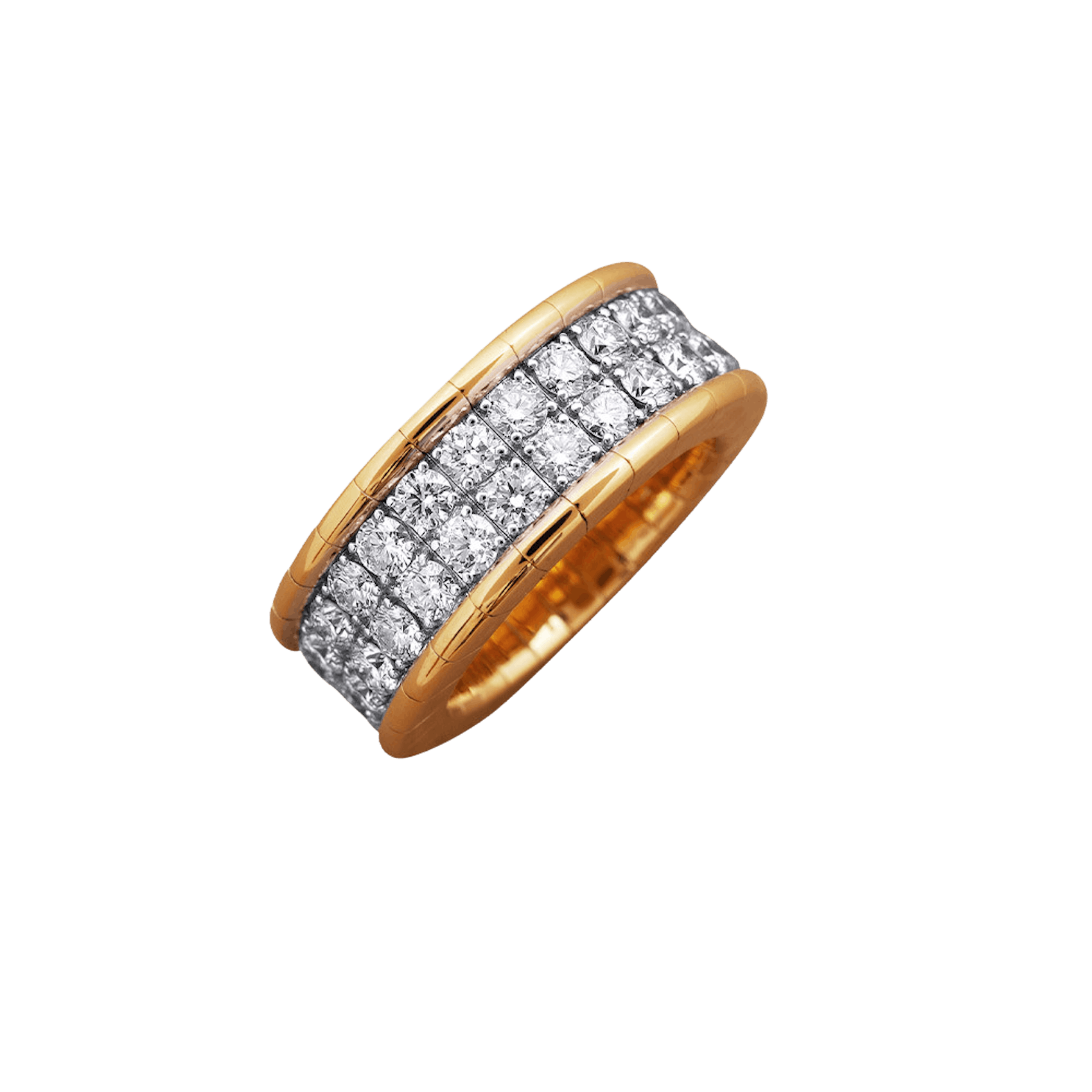Vertical 18K Rose Gold Xpandable Round Diamond Ring