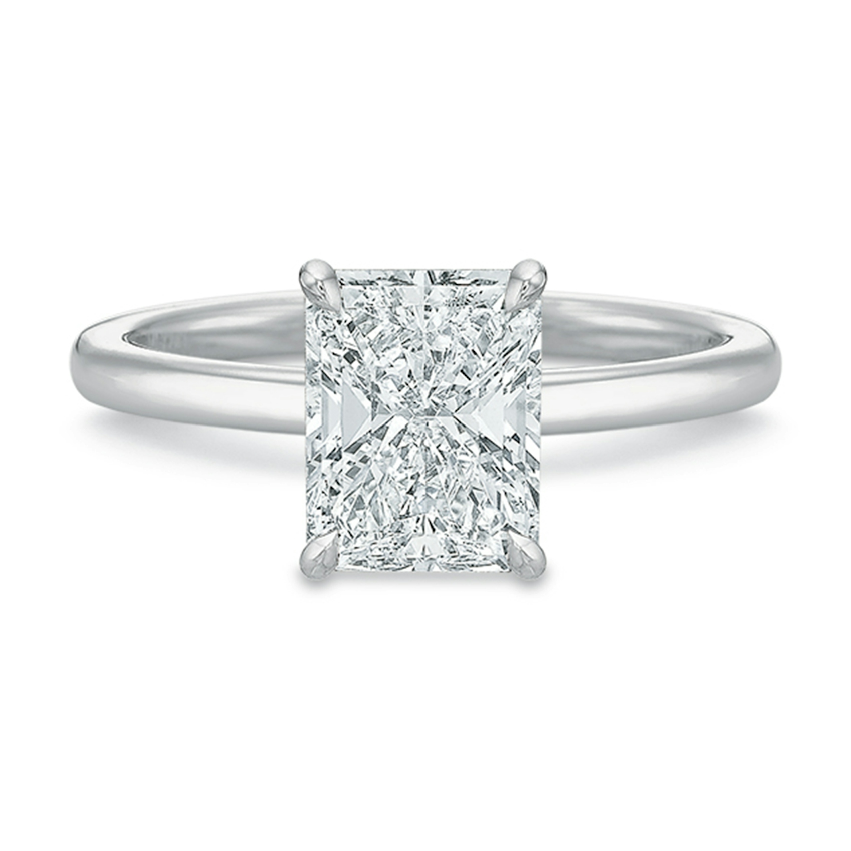 Vertical White Gold Solitaire Semi-Mount Engagement Ring