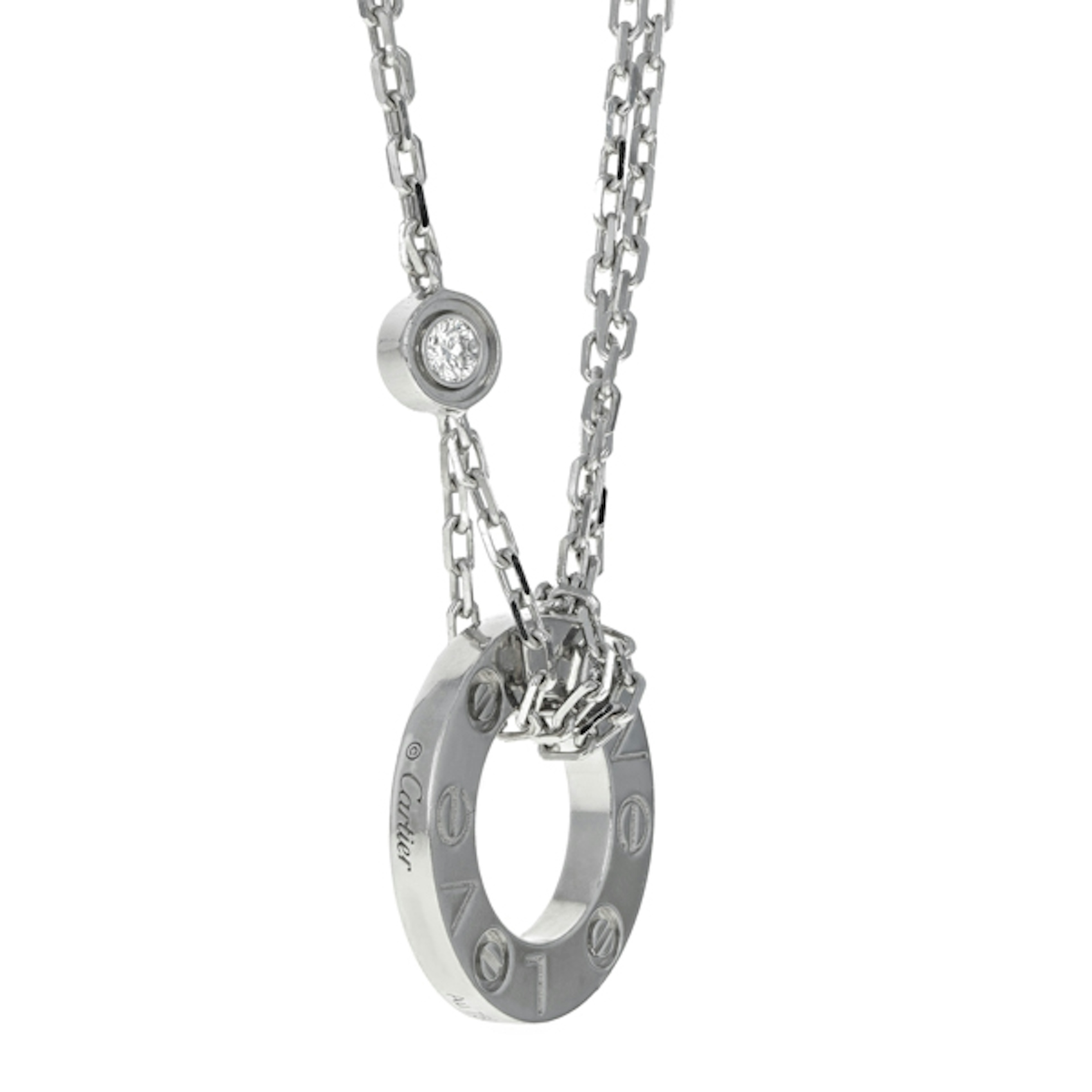 Horizontal Diamond Love Necklace