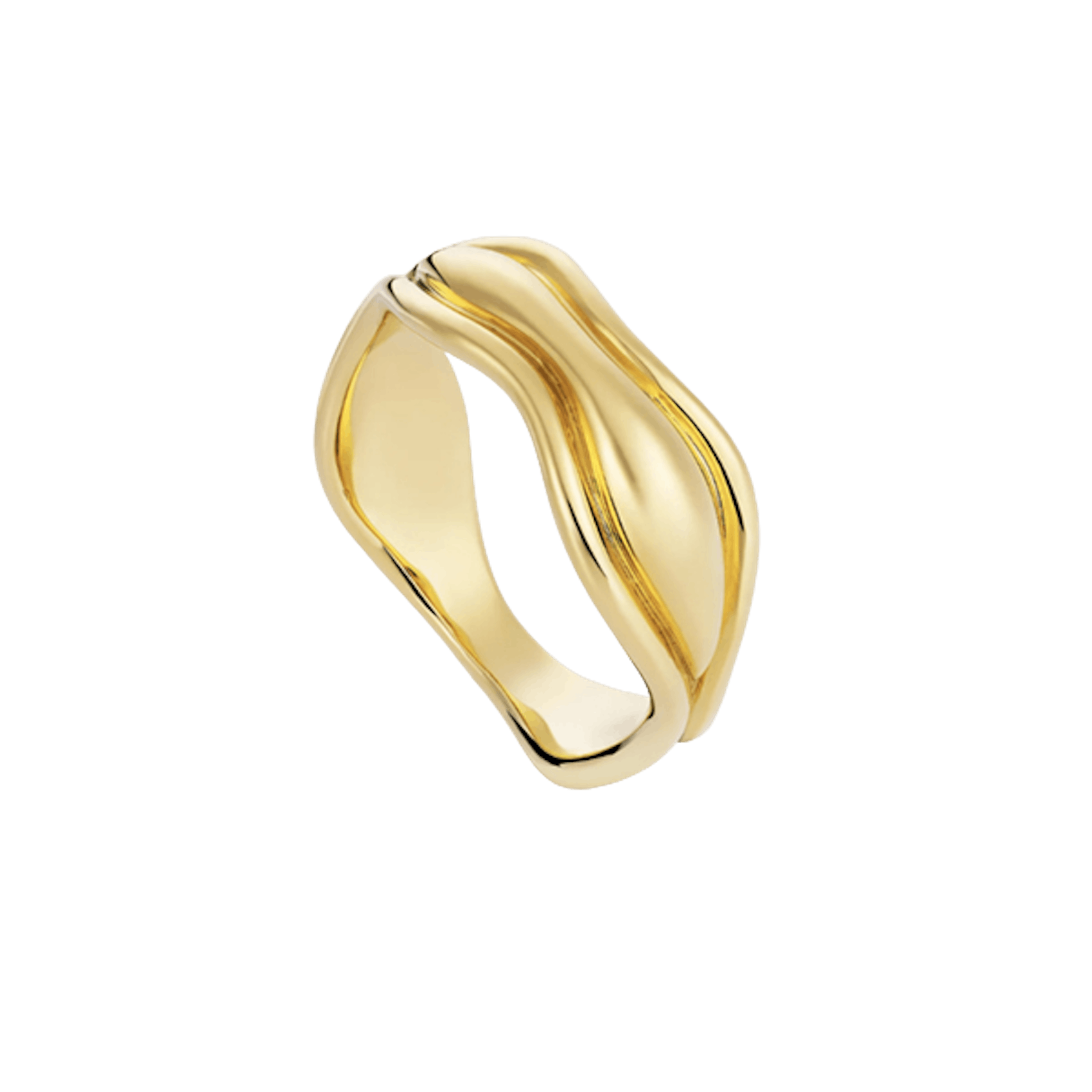 Vertical Fluid Gold Ring
