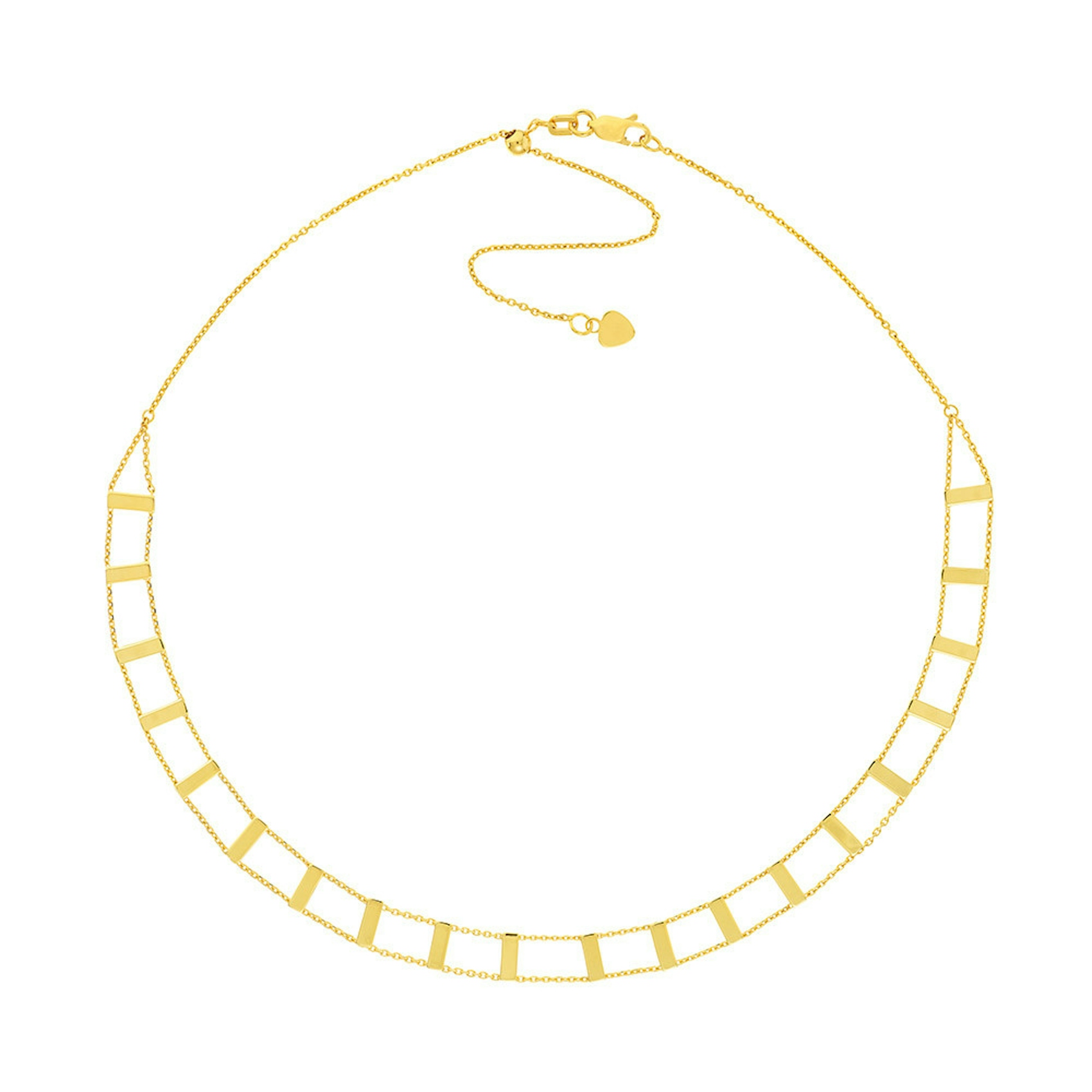 Vertical Adjustable Railroad Choker Chain Necklace