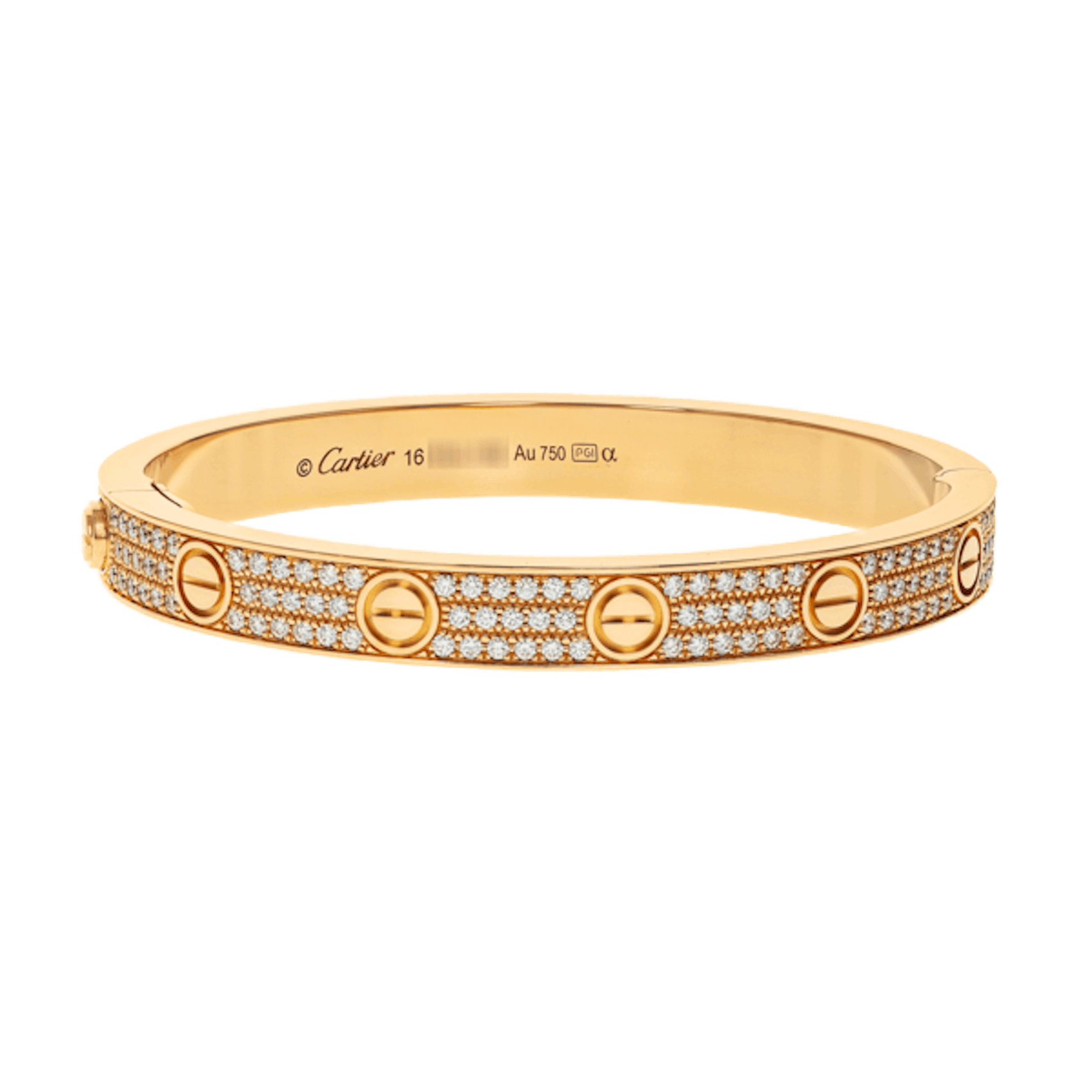 Vertical Pave Diamond Love Bracelet
