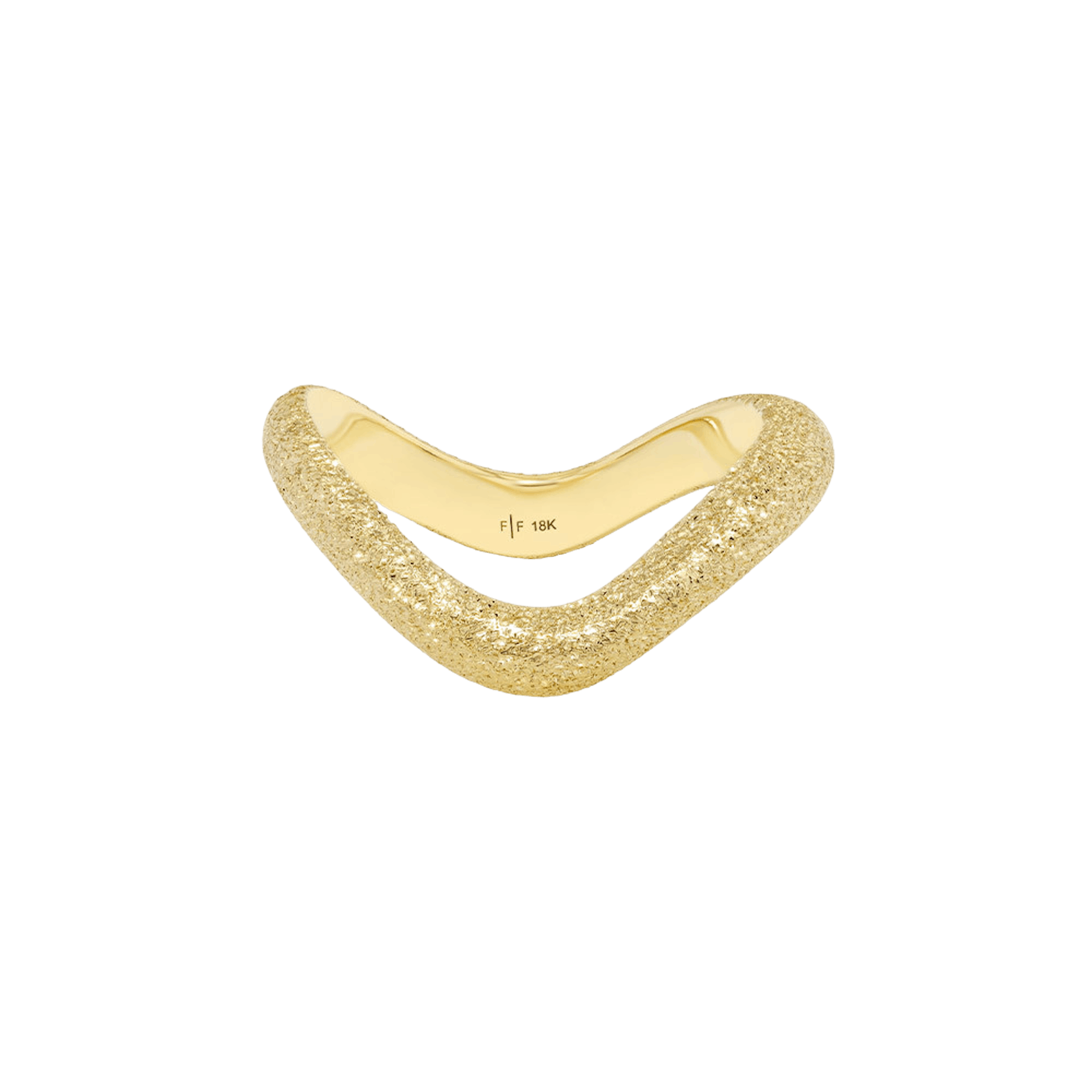 Vertical 18K Yellow Gold Cosmic Wave Stardust Finish Band
