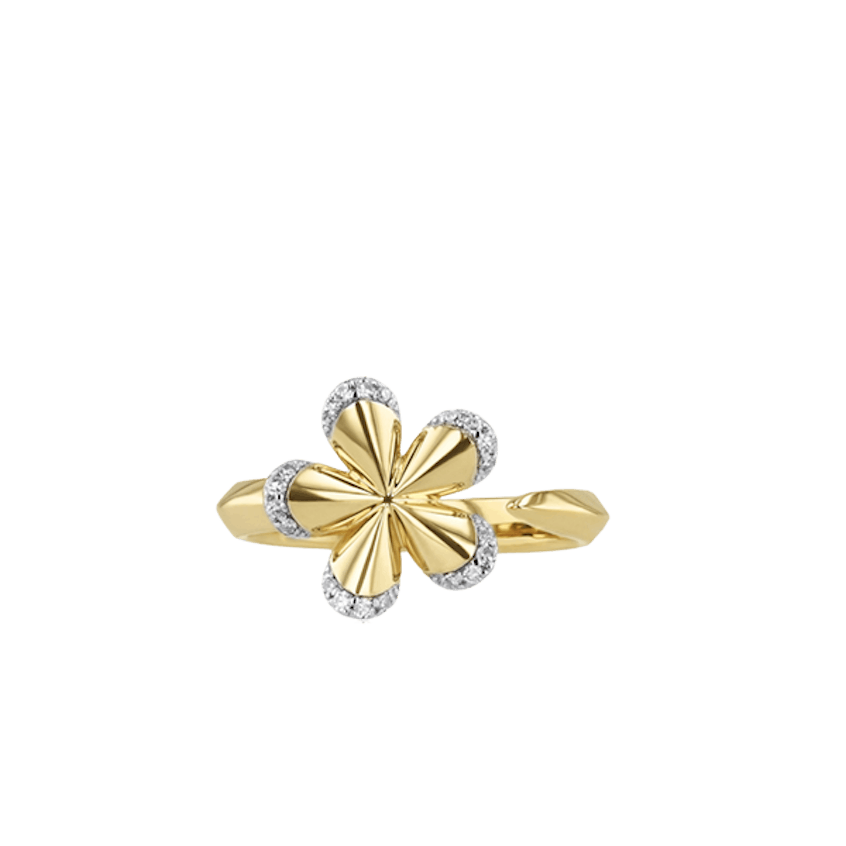 Vertical Knife Edge Open Small Forget-Me-Not Ring