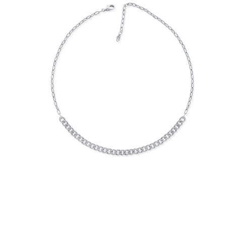 Vertical 14K White Gold Diamond Necklace