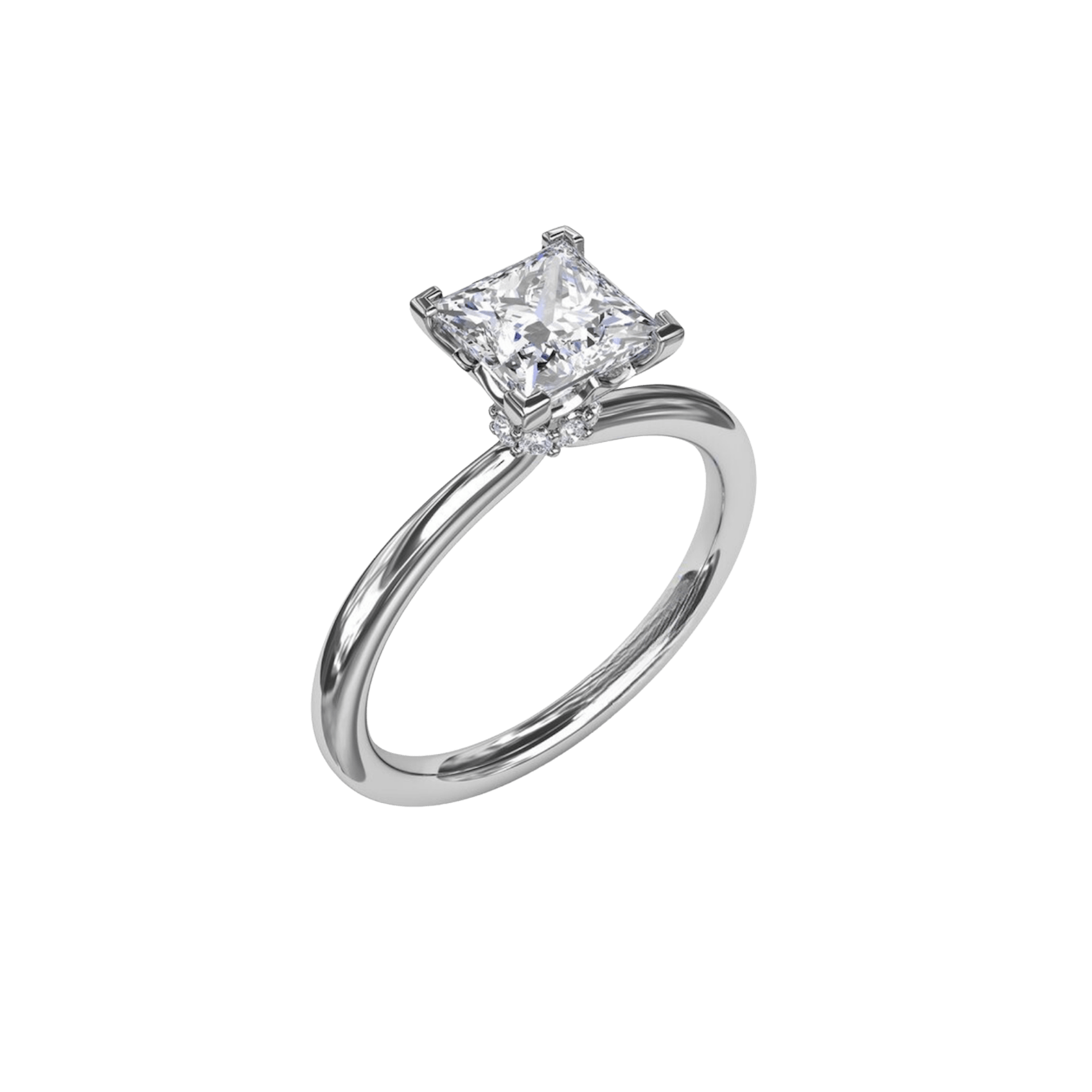 Vertical The 1916 Company Collection Princess-Cut Diamond Engagement Ring S4197