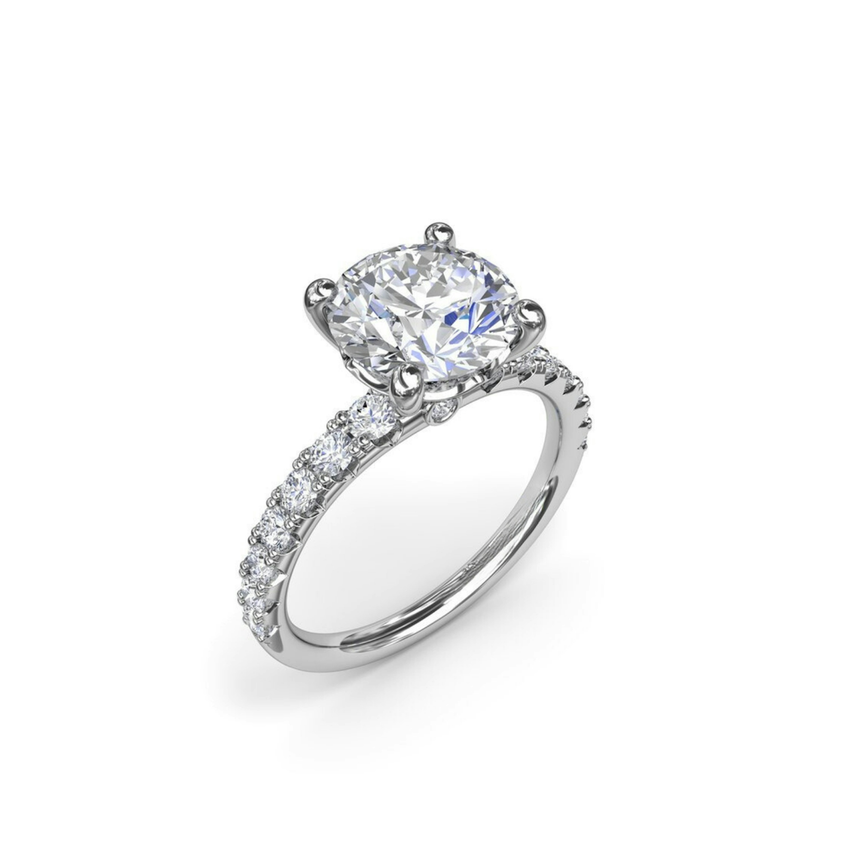 Vertical Classic Round Diamond Engagement Ring S4286