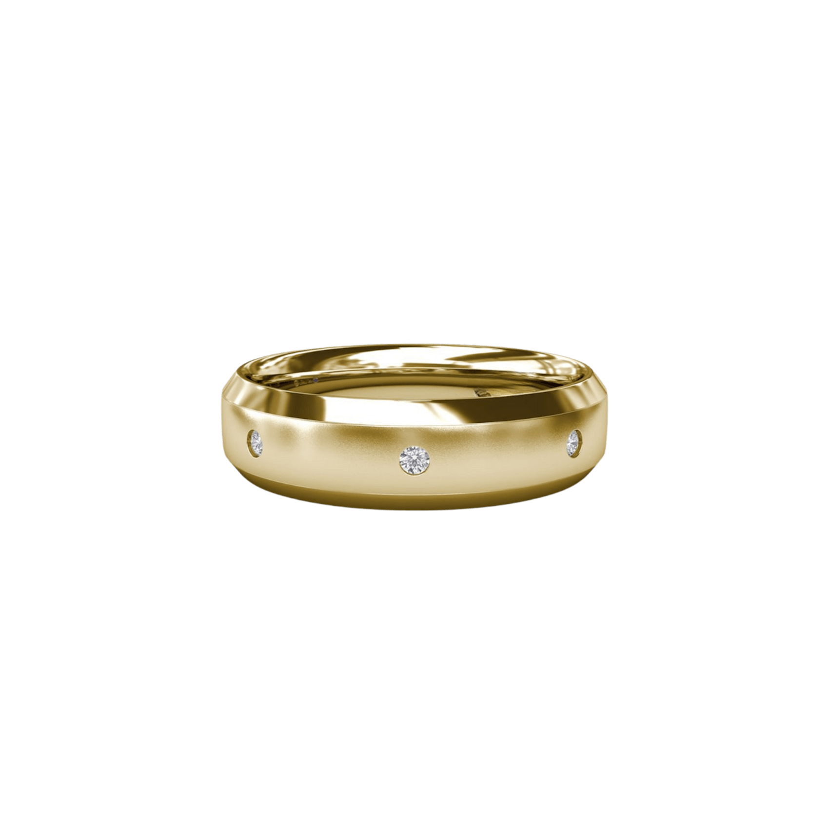 Vertical The 1916 Company Collection Sandblast Finish Yellow Gold Men's Diamond Band M1019Y