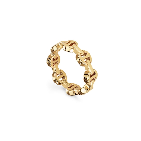 Vertical 18K Yellow Gold Heritage Dame Tri-Link Ring