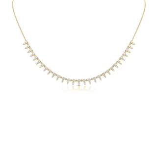 Vertical 14K White Gold Diamond Necklace