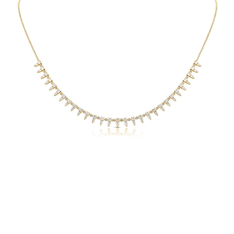 Vertical 14K White Gold Diamond Necklace