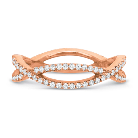 Vertical Rose Gold Diamond Eternity Band
