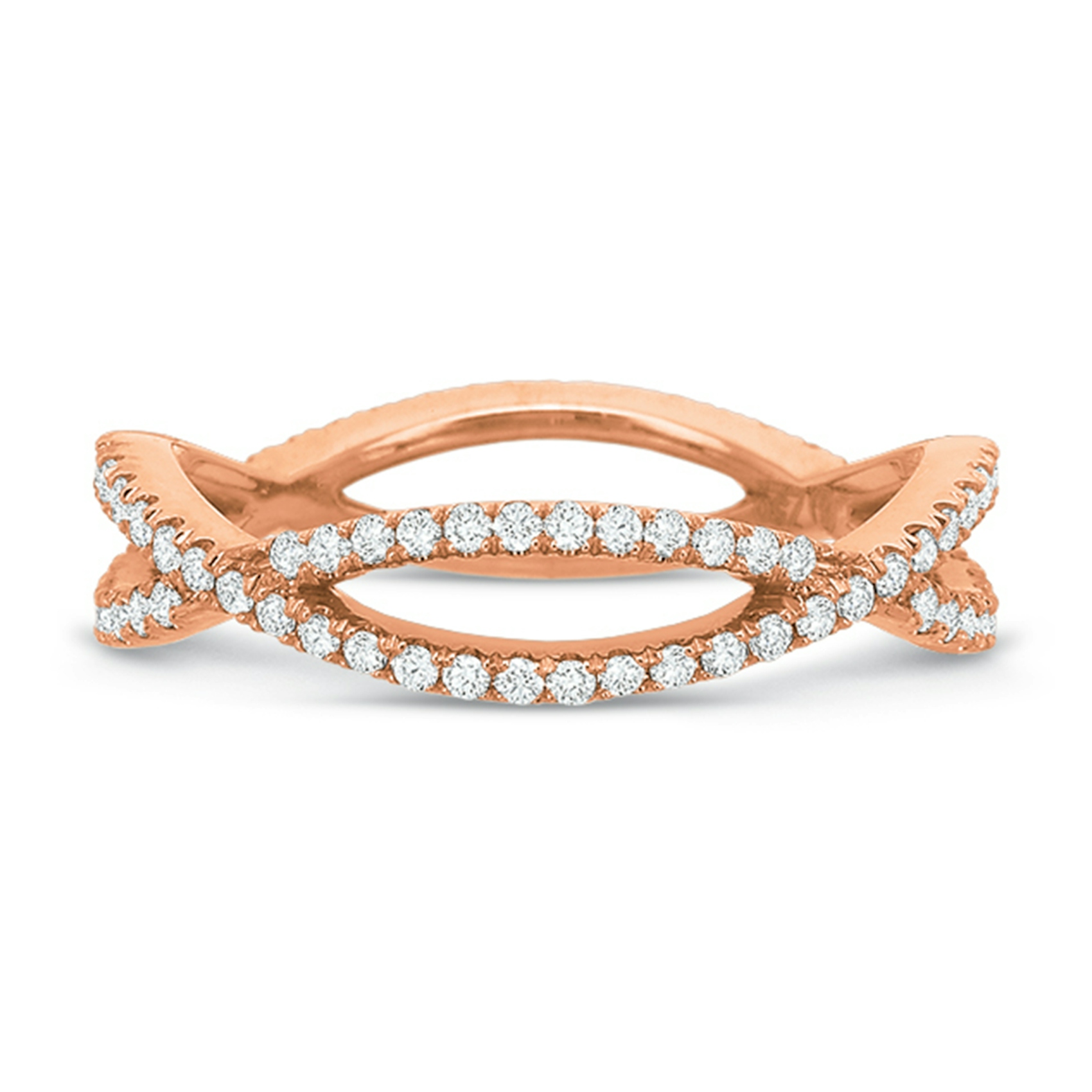 Vertical Rose Gold Diamond Eternity Band