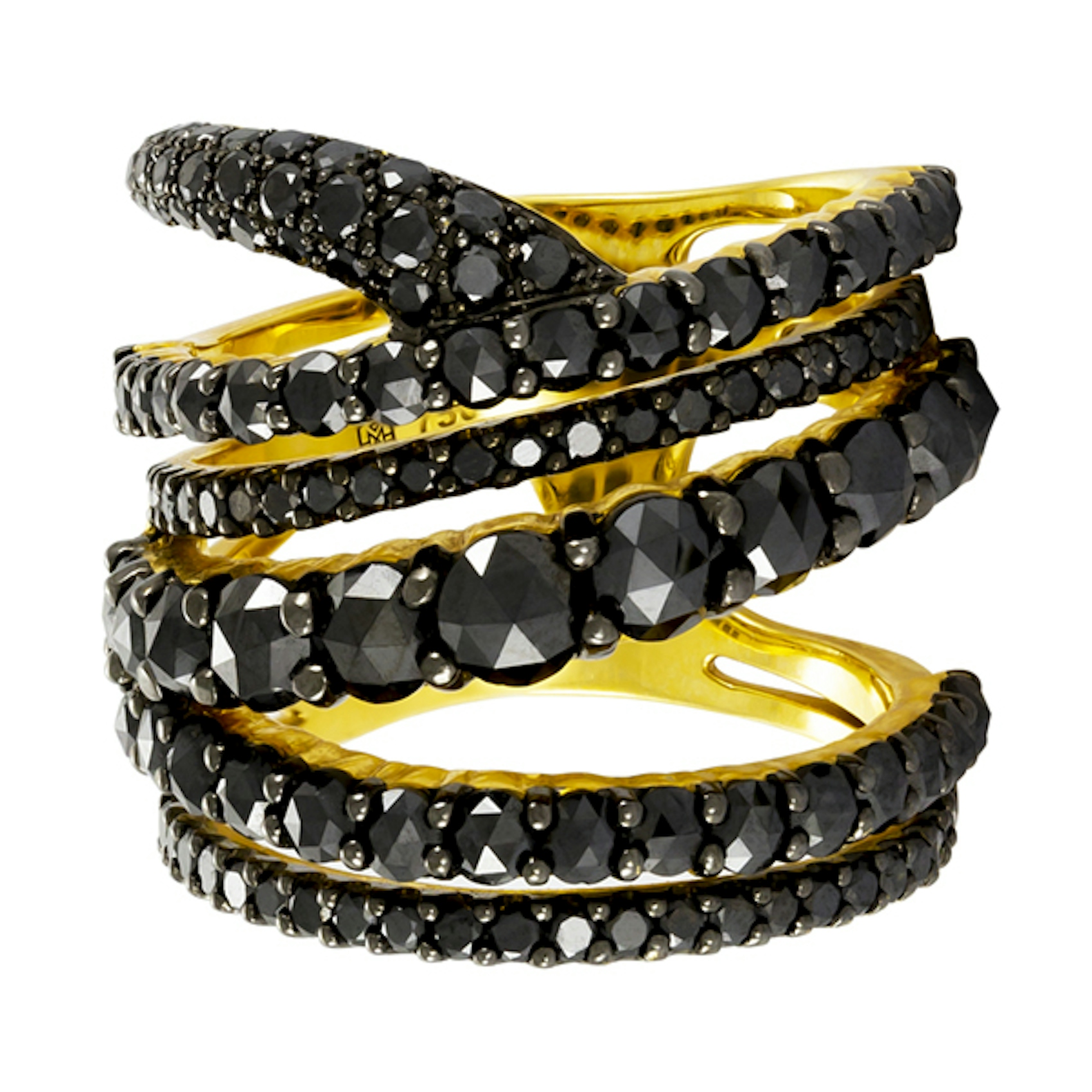 Vertical Black Diamond Ring