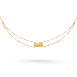 Vertical 18K Yellow Gold Coco Crush Diamond Necklace