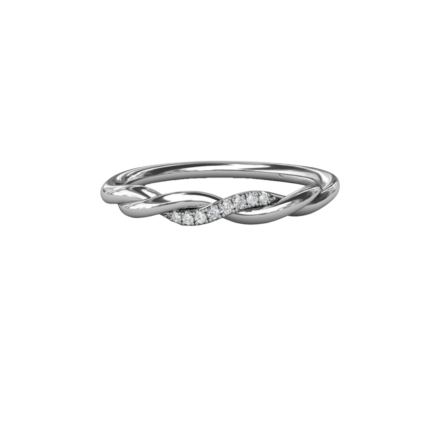 Vertical The 1916 Company Collection Diamond Twist Wedding Band W4005