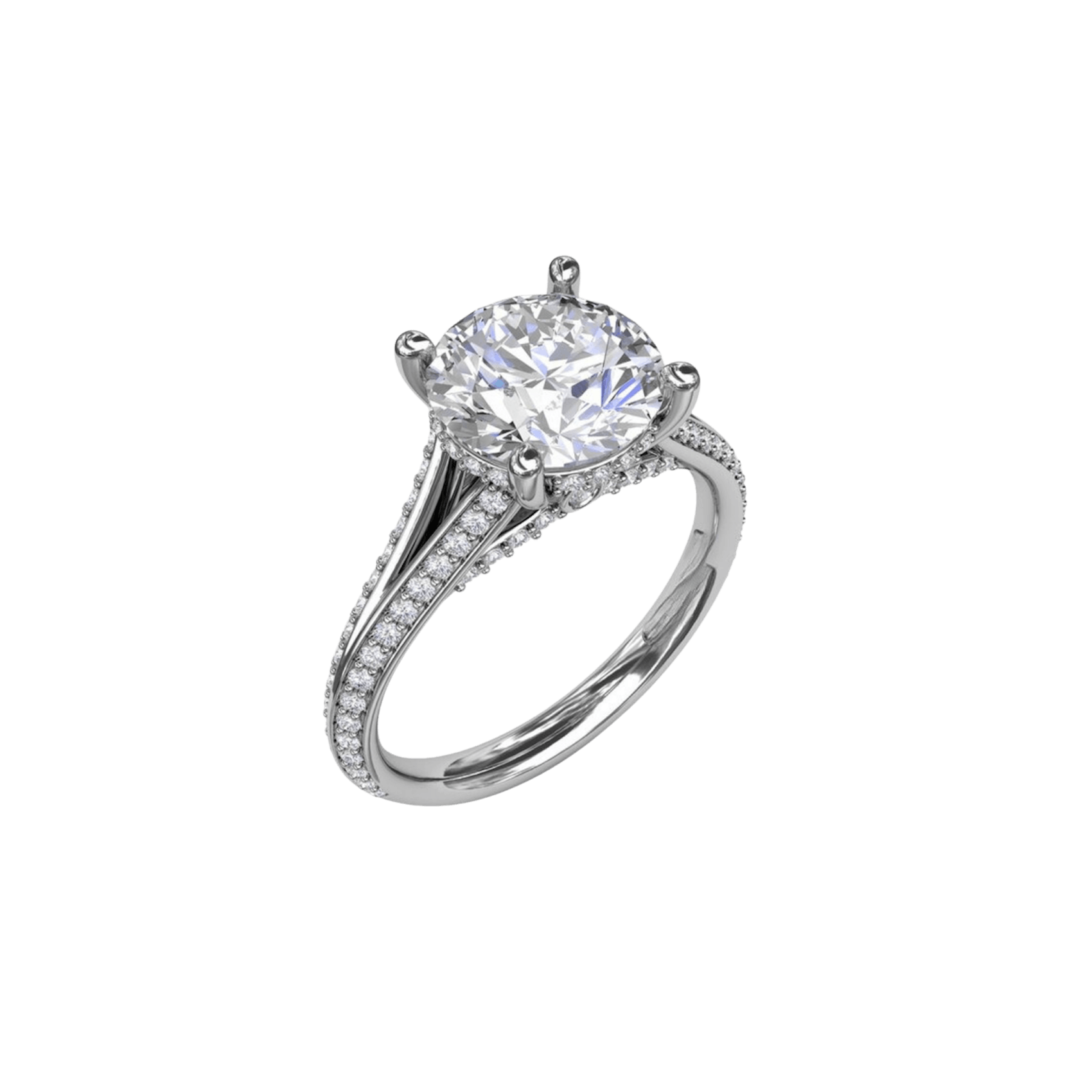 Vertical The 1916 Company Collection Infinity Round Cut Engagement Ring With Scalloped Halo S3723