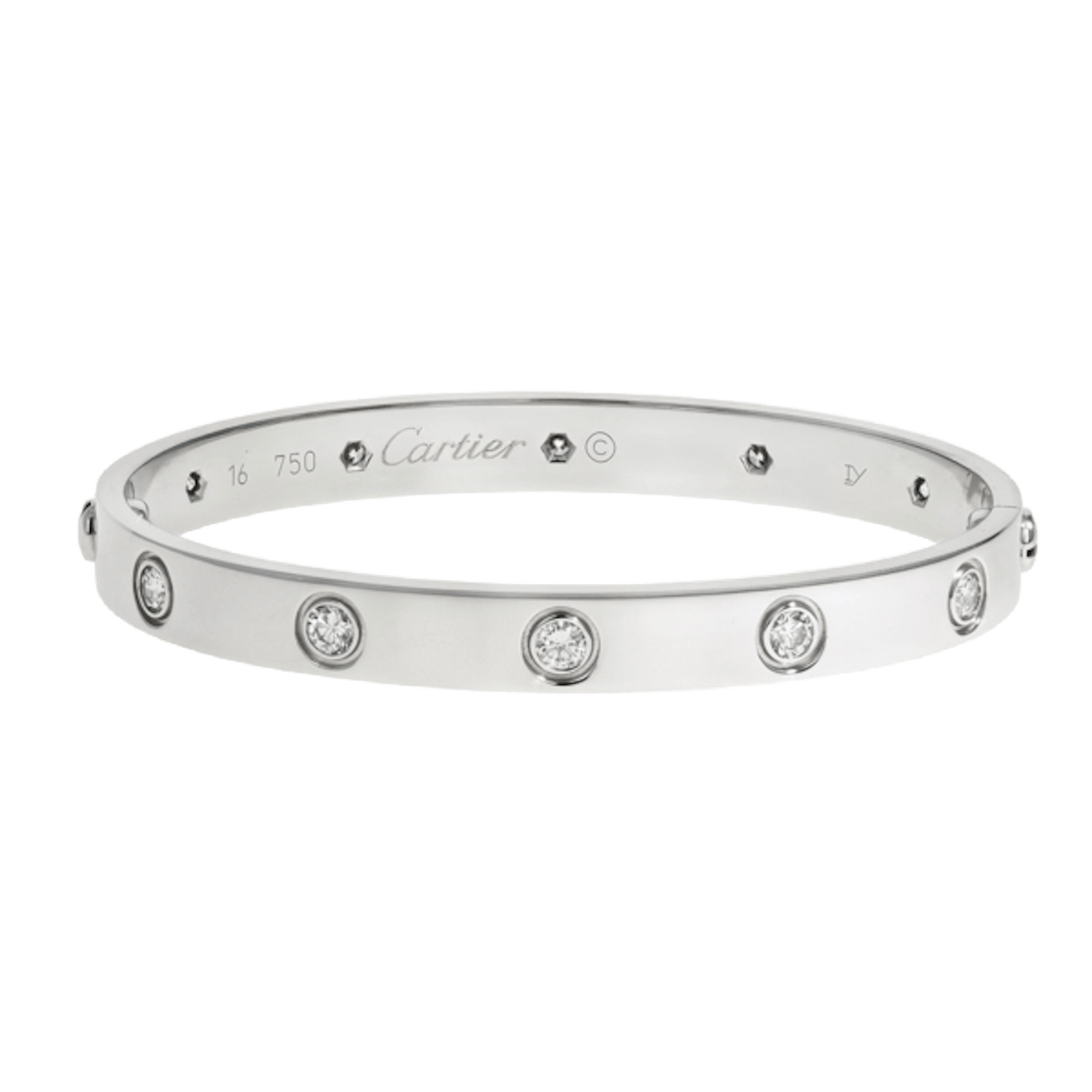 Vertical 10 Diamond Love Bracelet- Size 16