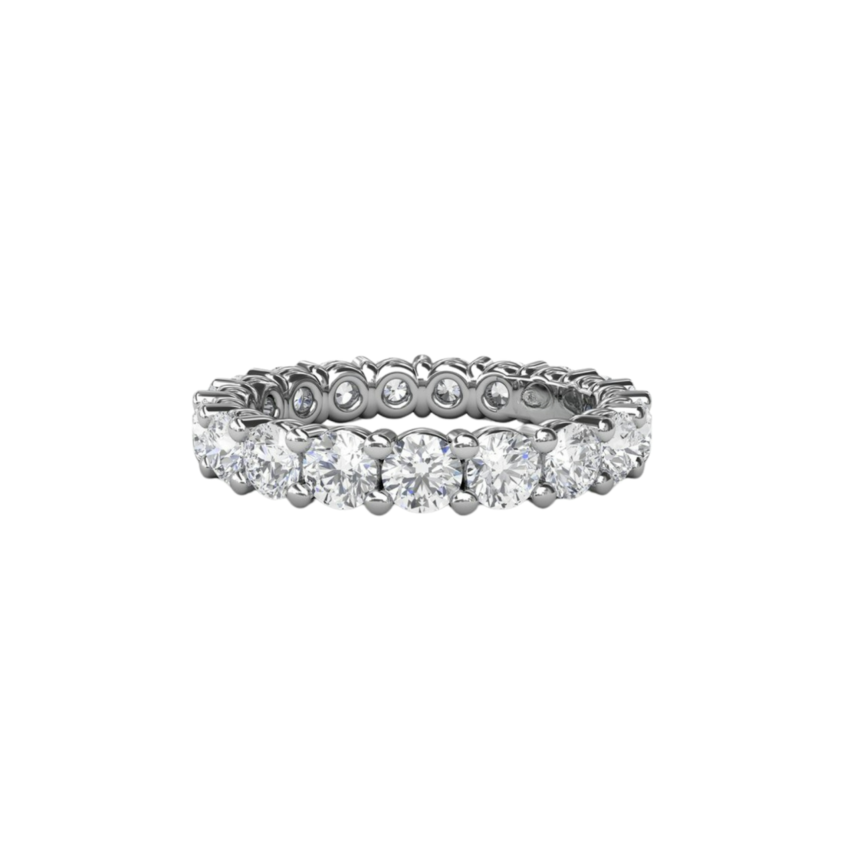 Vertical Chunky Shared Prong Eternity Band W6129