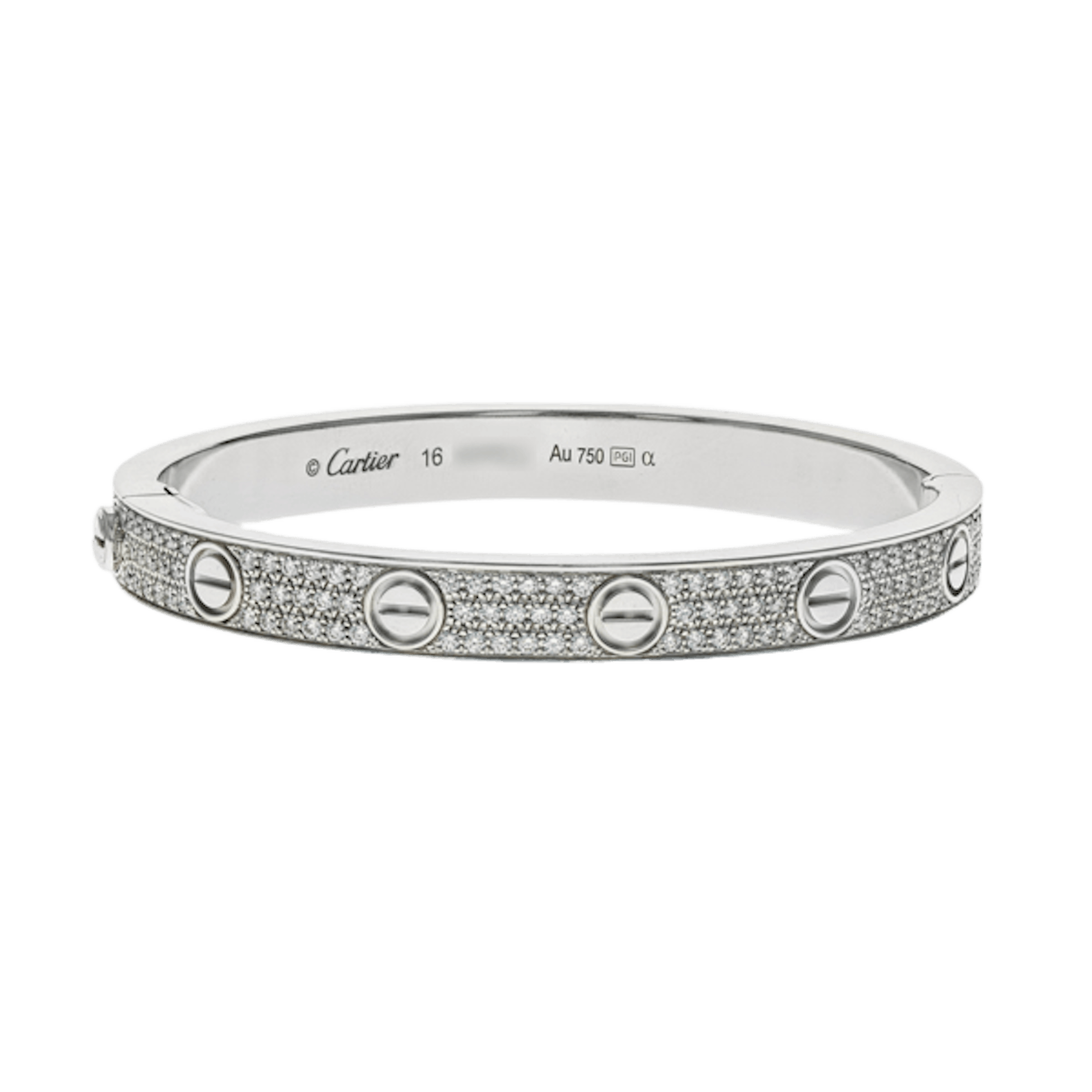 Vertical Pave Diamond Love Bracelet