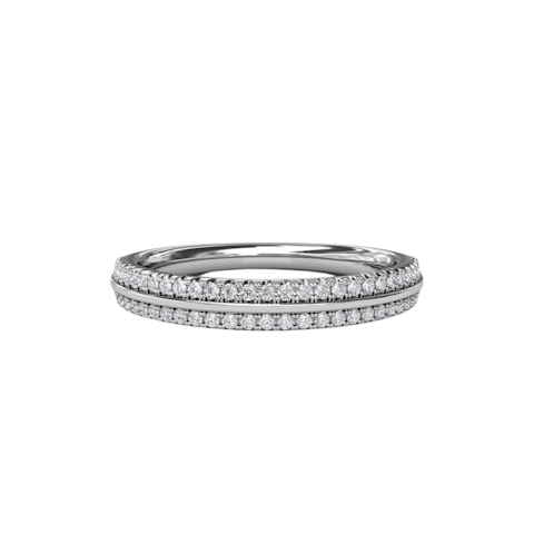Vertical Split Pavé Diamond Band W7497