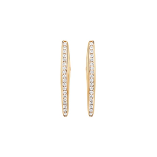 Vertical 18K Yellow Gold Diamond Mini Axe Earrings