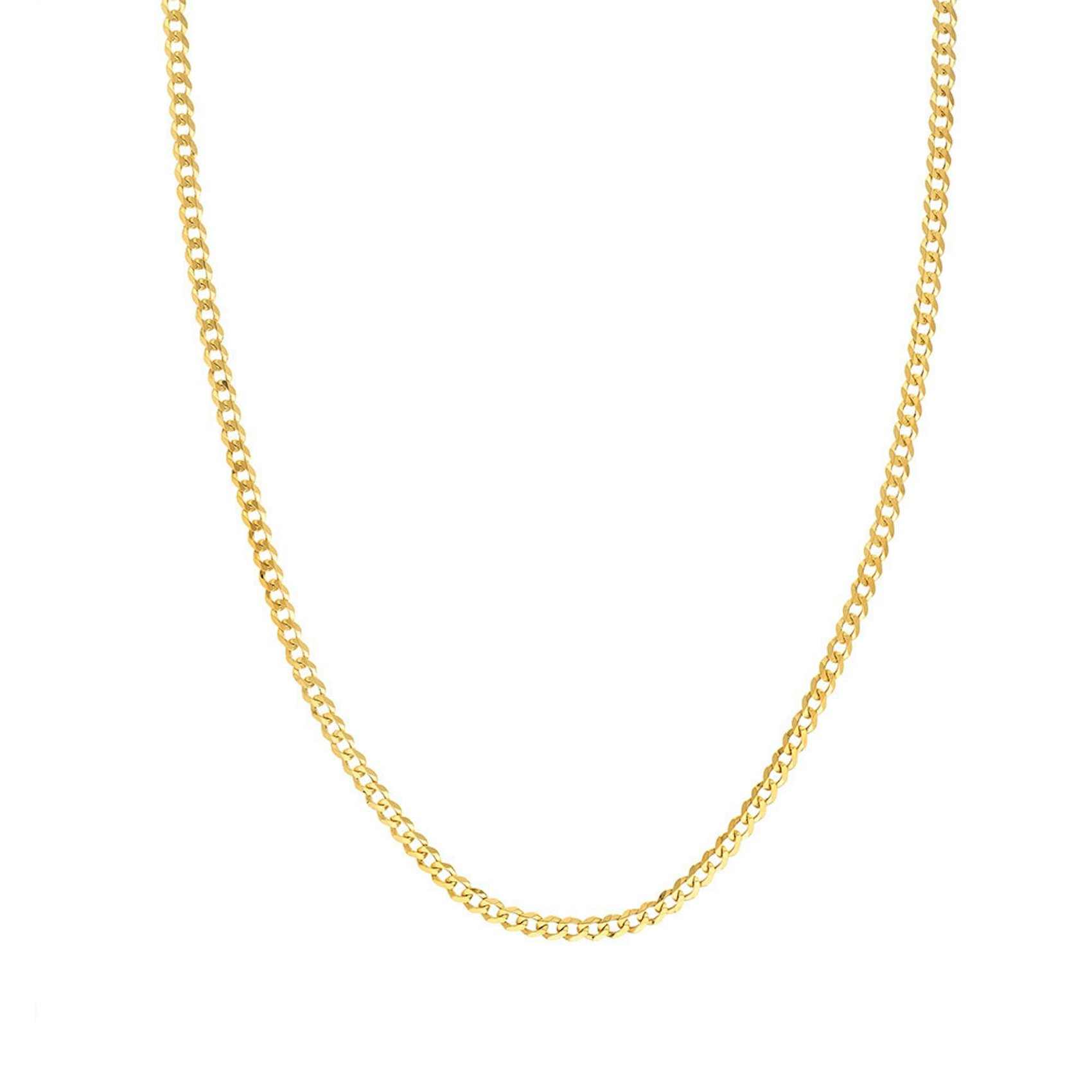 Vertical 14Kt Yellow Gold Curb Chain