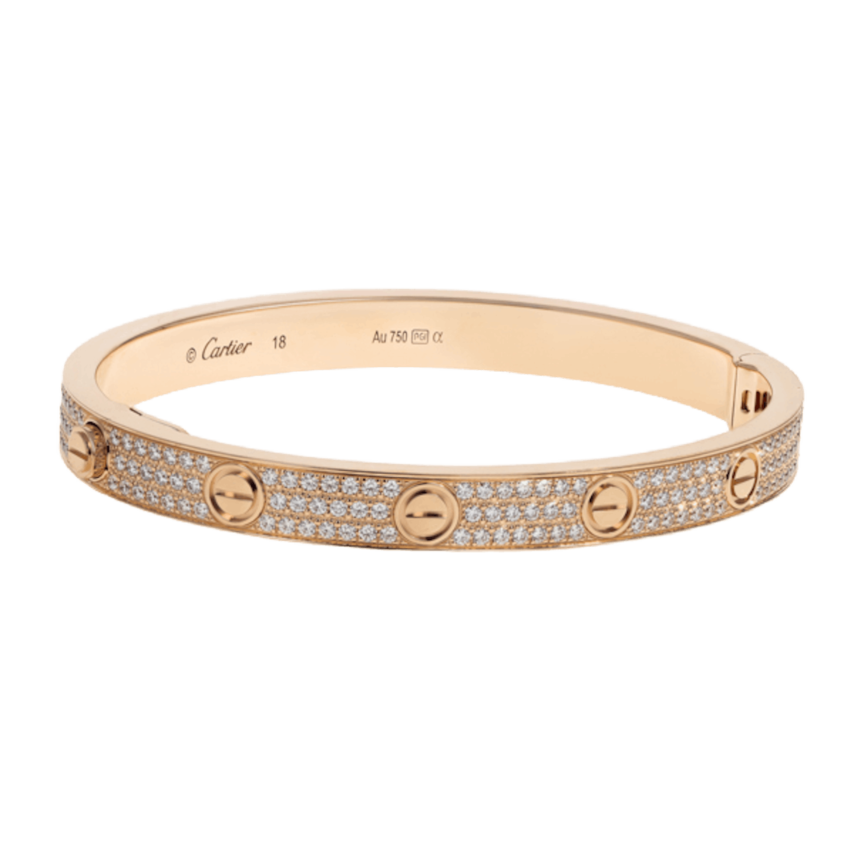 Vertical Pave Love Bracelet- Size 18