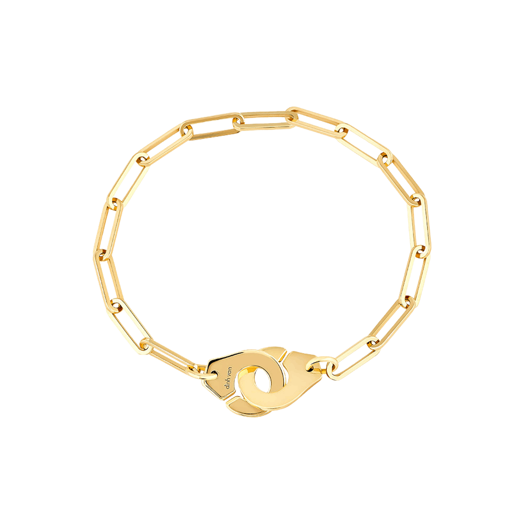 Vertical Menottes R12 18K Yellow Gold Chain Bracelet