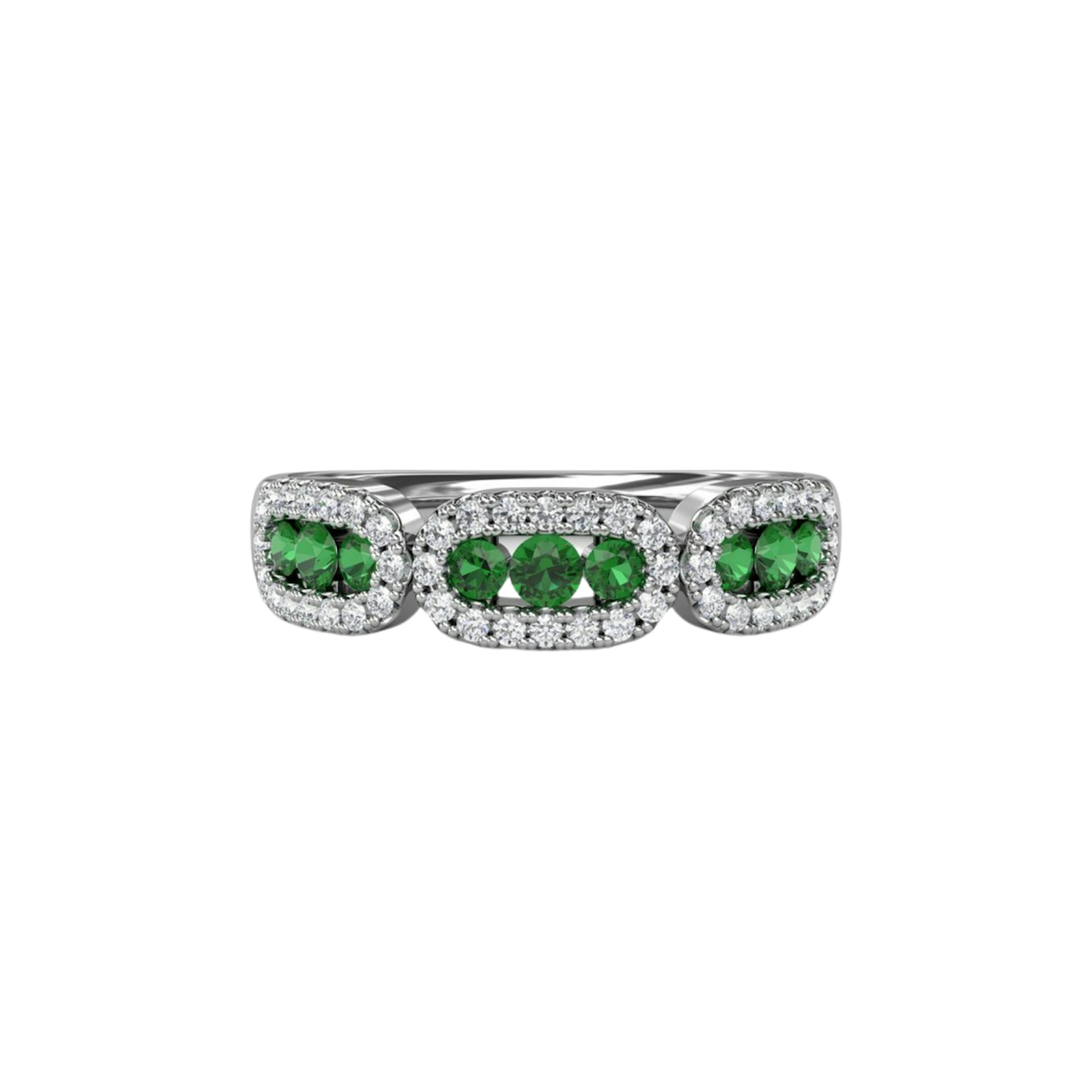 Vertical Petite and Precious Emerald and Diamond Ring W7095E