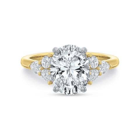 Vertical Yellow Gold Semi-Mount Engagement Ring