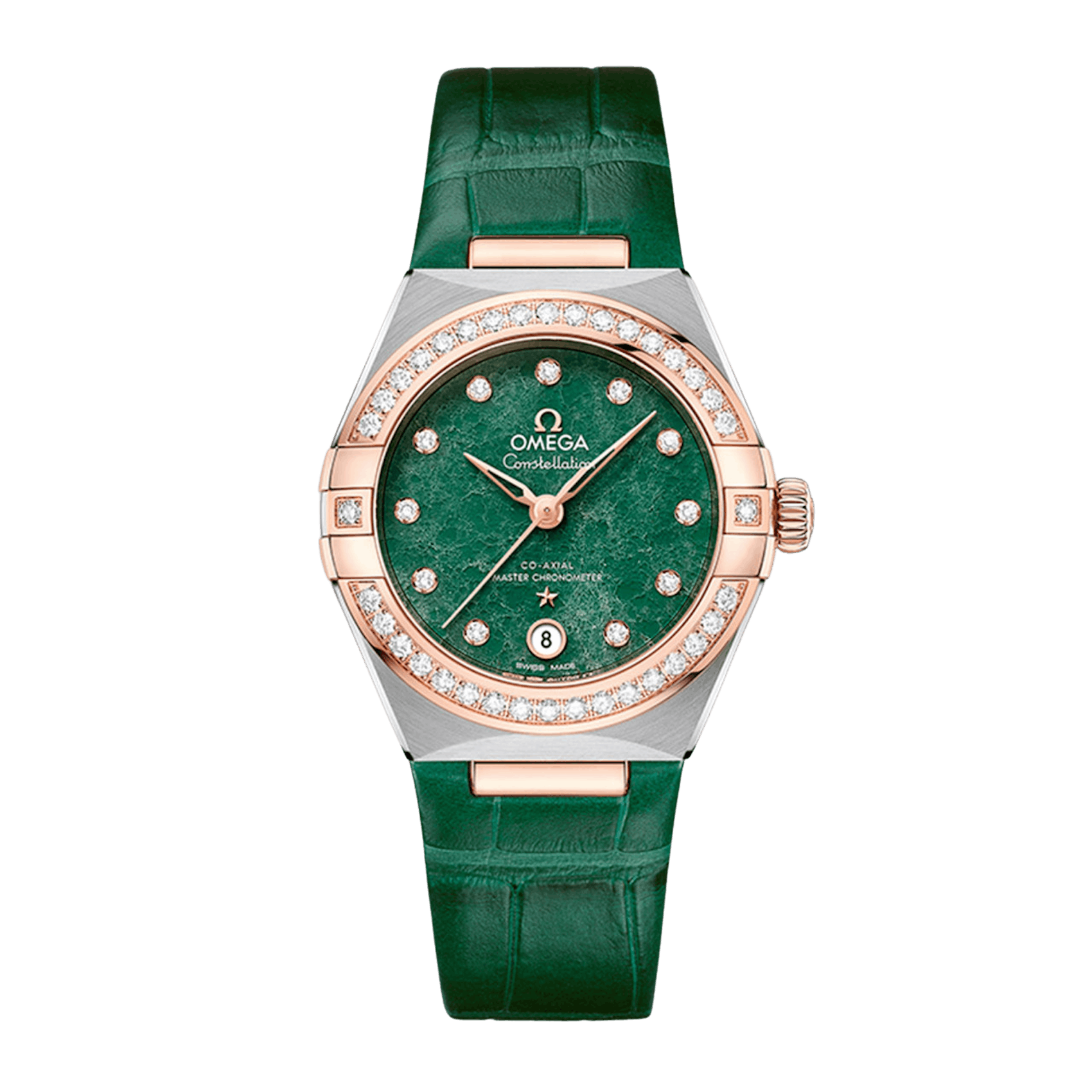Vertical Omega Constellation 18K Sedna Gold & Steel 29mm 131.28.29.20.99.001