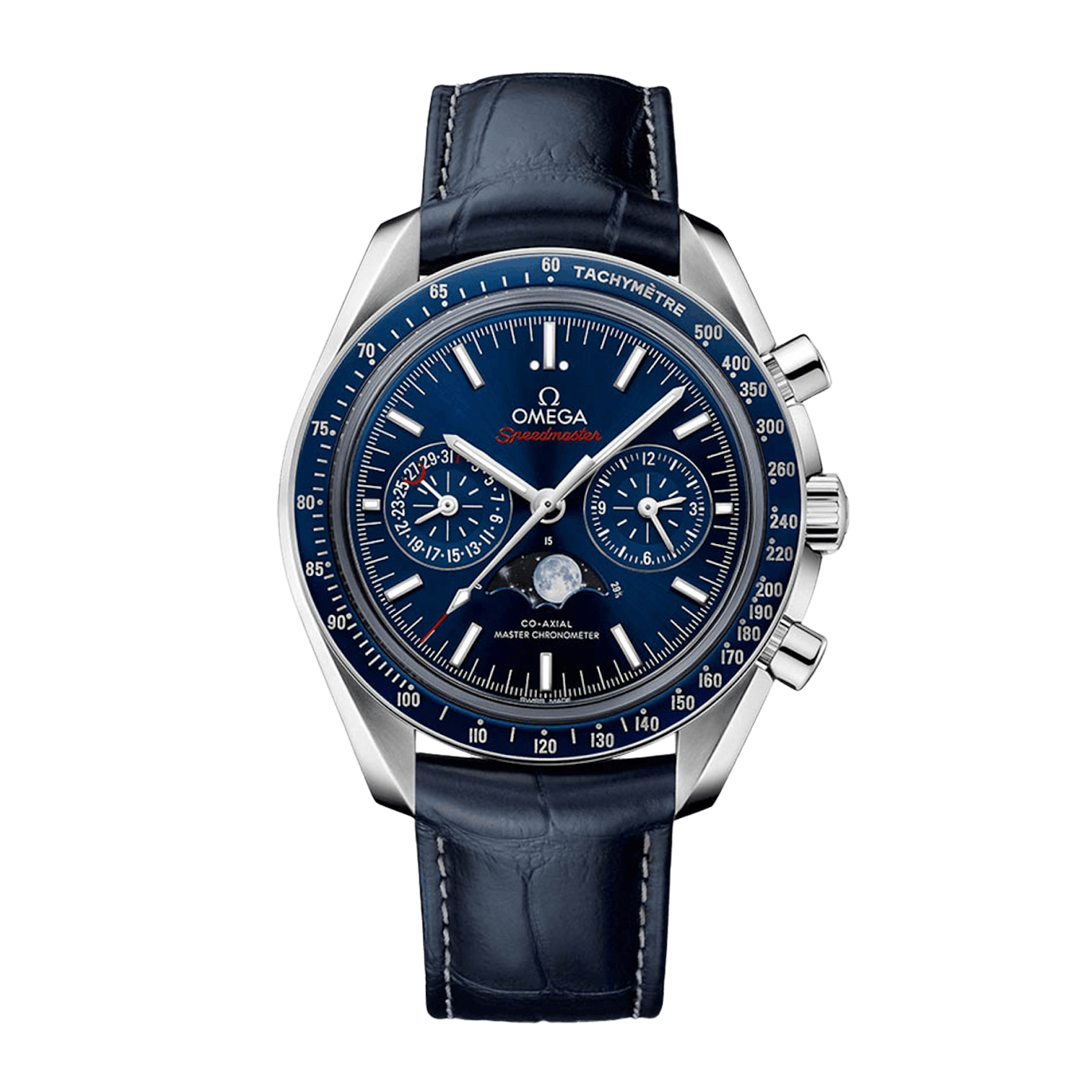 Vertical Omega Speedmaster Moonphase Chronograph 44.25mm 304.33.44.52.03.001