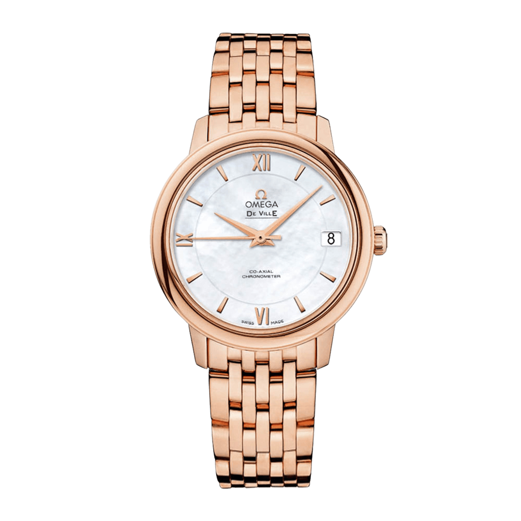 Vertical Omega De Ville Prestige 18K Rose Gold 32.7mm 424.50.33.20.05.002